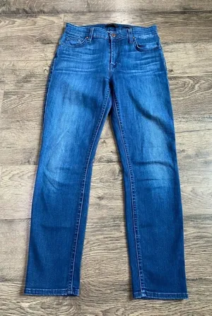 EUC‎ Womens Jen 7 7 for all mankind cropped skinny jeans stretch size 2 thumbnail 1