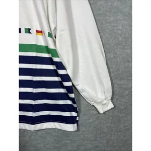 Vtg‎ Hang Ten Mens Sweatshirt Regatta Nautical Striped Collared Made in USA Sz L thumbnail 4