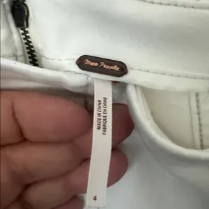 Free People white denim mini skirt, size 4 🖤 thumbnail 6