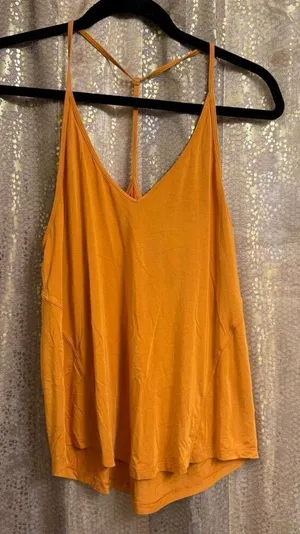Lululemon Modal Silk Yoga Tank Top Autumn‎ Orange Stretch Tank Small thumbnail 1
