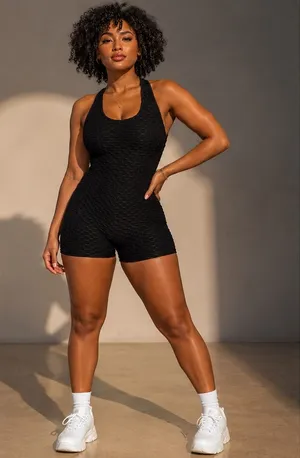 Open Back Black Romper | TikTok Pilates Outfit Size L thumbnail 1