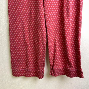Roller Rabbit Womens Pajama Pants XS Red Hearts Pink Pull On Elastic Lounge Soft thumbnail 5
