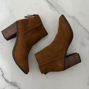 BP. Heath Suede Leather Ankle Boots Cognac Brown Sz 8.5 Block Heel Western Boho thumbnail 7
