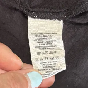 Free People Everyday‎ Girl Swiss Dot Embroidered Button Up Black Size Medium EUC thumbnail 5