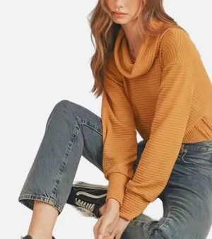 Free People NWT Women Large Orange Knit Sweater Top Lagenlook Boho Fall Cottage thumbnail 1