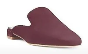 Stuart Weitzman‎ Womens Meena Mule Size 5 Loafer Slip On Flat Plum Suede thumbnail 1