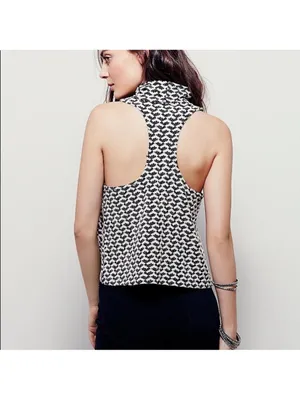 We The Free Black and White Knit Sleeveless Top thumbnail 2