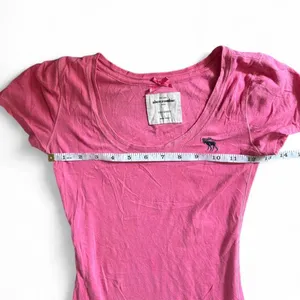 Vintage Y2K Abercrombie‎ Pink Classic Stretch Fitted Baby Tee thumbnail 3