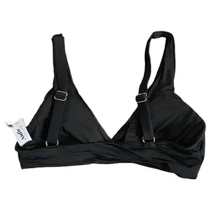 NWT Andie The Belmar Top Twisted V Neck Plunge Bikini Swim Removable Cup S Black thumbnail 9