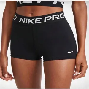 Nike Pro Shorts Womens L Black Athleisure Dri-FIT Compression Spandex 3 Inch thumbnail 1