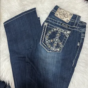 Miss Me Diamond Peace Lover Boot cut JEANS 27 Signature Boot Miss Me thumbnail 4