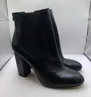 Sam Edelman Women's Case Leather Block-Heel Booties Black size 10 Ankle D17 thumbnail 1