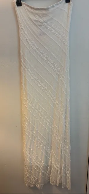 White Strapless Bodycon Maxi Dress XL thumbnail 1