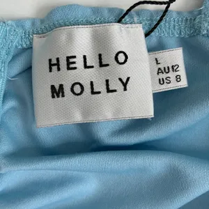Hello Molly Blue Ruched Mini Dress Cowl Neck‎ Ruffle Hem A04200HM Womens 8 NWT thumbnail 8