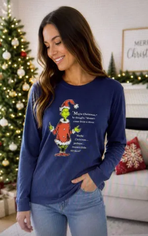 Life is Good Christmas Grinch Long Sleeve Crusher Tee XXL holiday Santa Women’s thumbnail 1