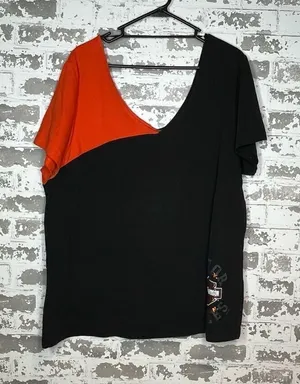 Harley Davidson | women off the shoulder vneck top thumbnail 1