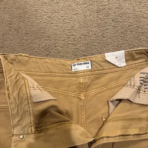 We The FREE PEOPLE Brown CHILL VIBES Dropped WIDE LEG Distressed Bootcut 30” NEW thumbnail 5