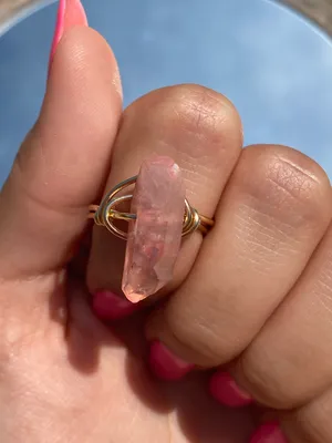 Handmade Pink crystal Ring thumbnail 3