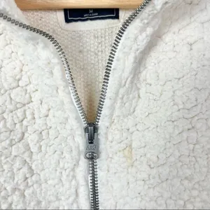 Abercrombie & Fitch Ivory Sherpa Quarter Zip Pullover Sweatshirt M‎ thumbnail 4
