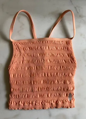 Free People Movement Femme Ruched Tank Coral Peach thumbnail 1