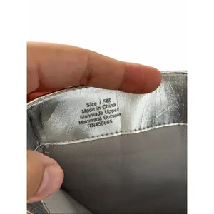 Open Edit Tall Boot in Silver Metallic Size 7.5 Stiletto Heel‎ Pointed Toe thumbnail 6
