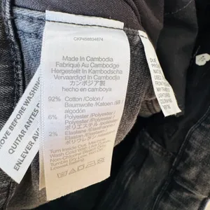 Madewell Stovepipe High Rise Straight Leg Jeans Faded Black Raw Hem 28‎ Grunge thumbnail 4