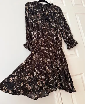 Zara Ruffled Floral Mini Dress, Size S thumbnail 5