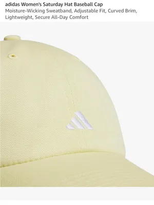 adidas Pale Yellow Baseball Cap with White Logo thumbnail 3