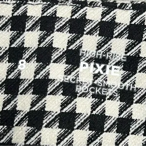 Old Navy 8 high rise pixie checkers pants black white FLAWED thumbnail 4