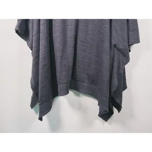 Athleta Blissful Poncho Hoodie Pullover S/M Gray Athleisure Lounge Casual Lagen thumbnail 7