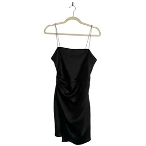 Zara Satin mini slip dress Rhinestones Jewel straps Black Size M party glam chic thumbnail 3