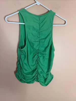 Universal Threads Bright Green Ruched Tank thumbnail 5