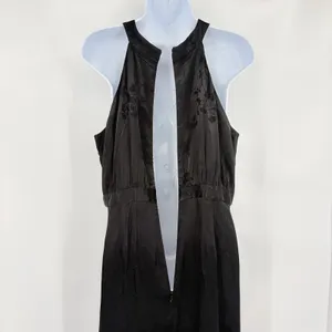 Loft Jacquard Halter Maxi Dress Sz 8 Whimsigoth Y2K Formal Floral Old Hollywood thumbnail 7