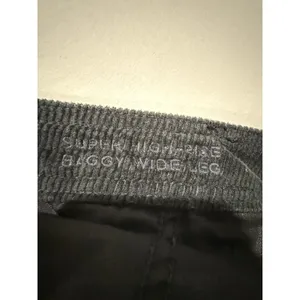 American Eagle Pants Women 16 Gray Baggy Wide Leg Cargo Super High Rise Corduroy thumbnail 4