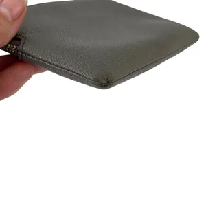Coach F58032 Corner Zip Wristlet Crossgrain Leather Wallet Gray Small thumbnail 7