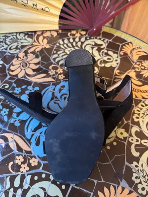SHELN Black Suede High Heel Sandals Sz: 10 thumbnail 6