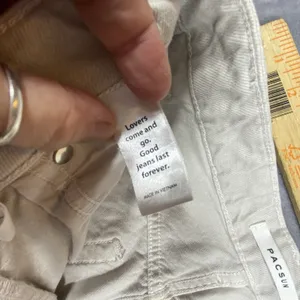 PacSun Jeans 90's Boyfriend Women's Sz 24 Beige Cotton Ripped Knees Distressed‎ thumbnail 8