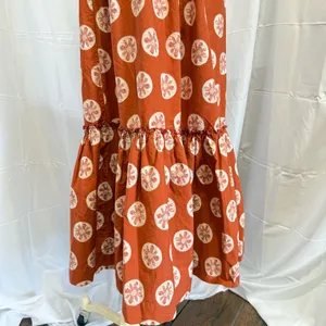 Free People Leanna Bandeau Strapless Maxi Summer‎ Boho Beach Dress Orange XS thumbnail 3