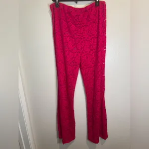 NWOT Free People All Day Lace Flare‎ Pants by Intimately stretch lace wide leg thumbnail 6