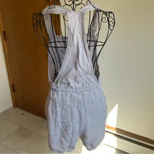 Wilfred Free Aritzia Grey Lyocell Short Overalls Romper Drawstring Waist Small‎ thumbnail 10