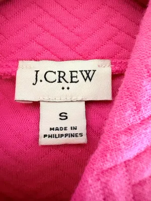 J. Crew Factory Herringbone mockneck sweatshirt snap in soft fuchsia pink Size M thumbnail 9
