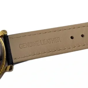 Vintage Christmas Watch Gold Tone Genuine Leather Band Holiday Elves New Battery thumbnail 10