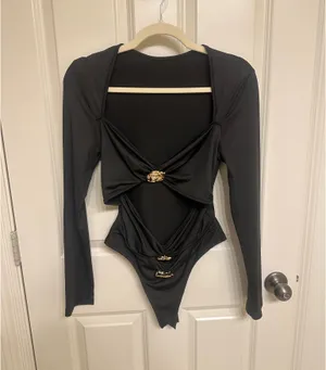 Shein Black Cutout Bodysuit thumbnail 2