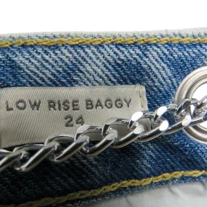 Pacsun Pacsun Low Rise Wide Leg Jeans Light Wash Silver Chain Belt Size 24 Baggy thumbnail 8