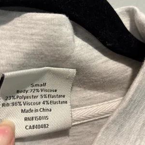 Varley Betsy Mock Neck Heather Gray Sweatshirt - size Small thumbnail 6