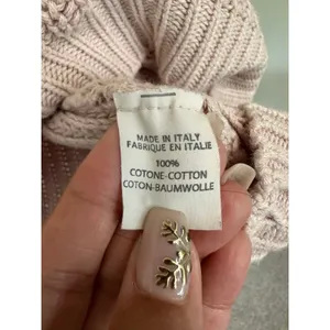 Brandy Melville 100% Cotton Italian Crochet Knit Crew Neck Slouchy Sweater OS thumbnail 4