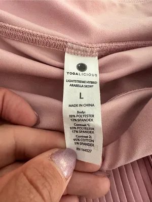 Yogalicious Pleated Faux Wrap-Front Tennis Skirt in Dusty Rose thumbnail 5