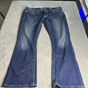 BKE Payton Dark Blue Wide Leg Jeans thumbnail 1