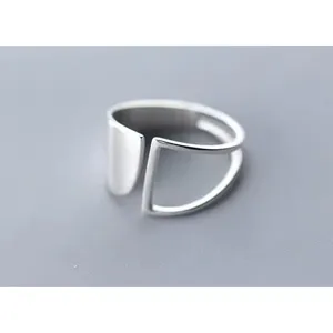 Boutique NEW Unique Geometric‎ Ring | Rhodium Plated 925 Sterling Silver, Abstract Ring thumbnail 13
