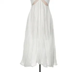 Hello Molly White Soft Breeze Maxi Dress Cut Out Slit Size 8 Boho Vacation thumbnail 6